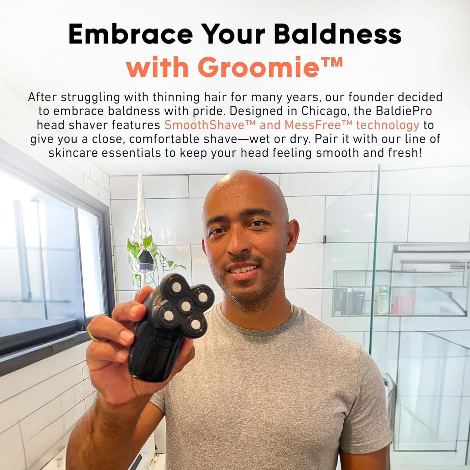 Groomie Charging Dock for Baldiepro Electric Head Shaver – Sleek Portable Chargi