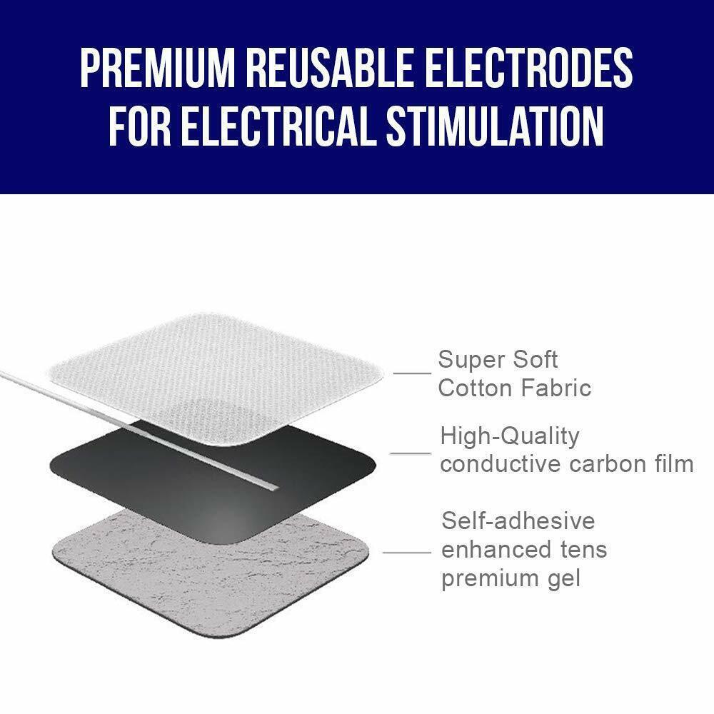 TENS Electrode Pads EMS Replacement Unit 7000 3000 2×2 Muscle Stimulator BULK