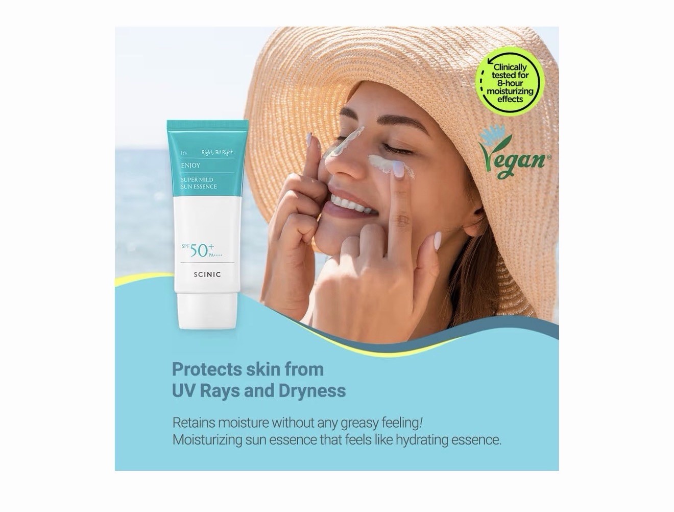(Pack of 2) SCINIC Enjoy Super Mild Sun Essence 50ml (1.69 fl oz) SPF50+ PA++++