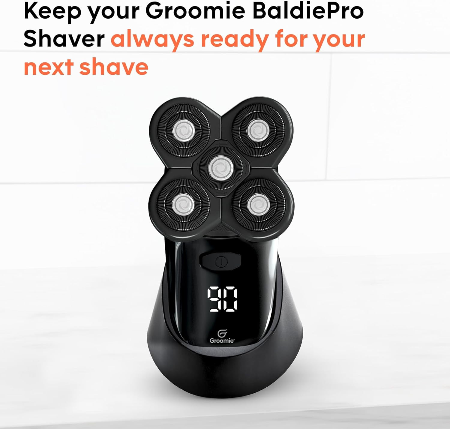 Groomie Charging Dock for Baldiepro Electric Head Shaver – Sleek Portable Chargi