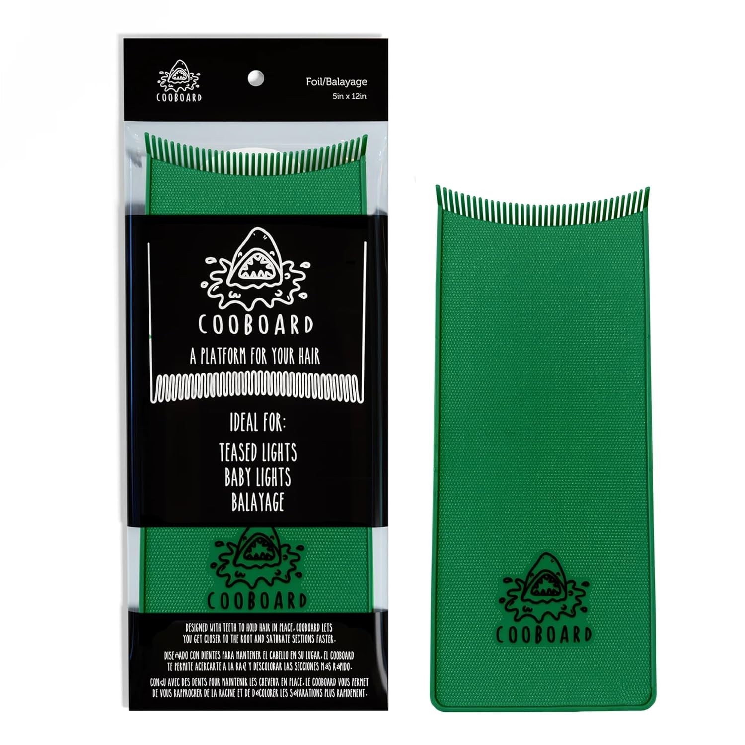 Durable Hair Highlight Board with Teeth Green 30 cm x 12.5 cm for Professionals