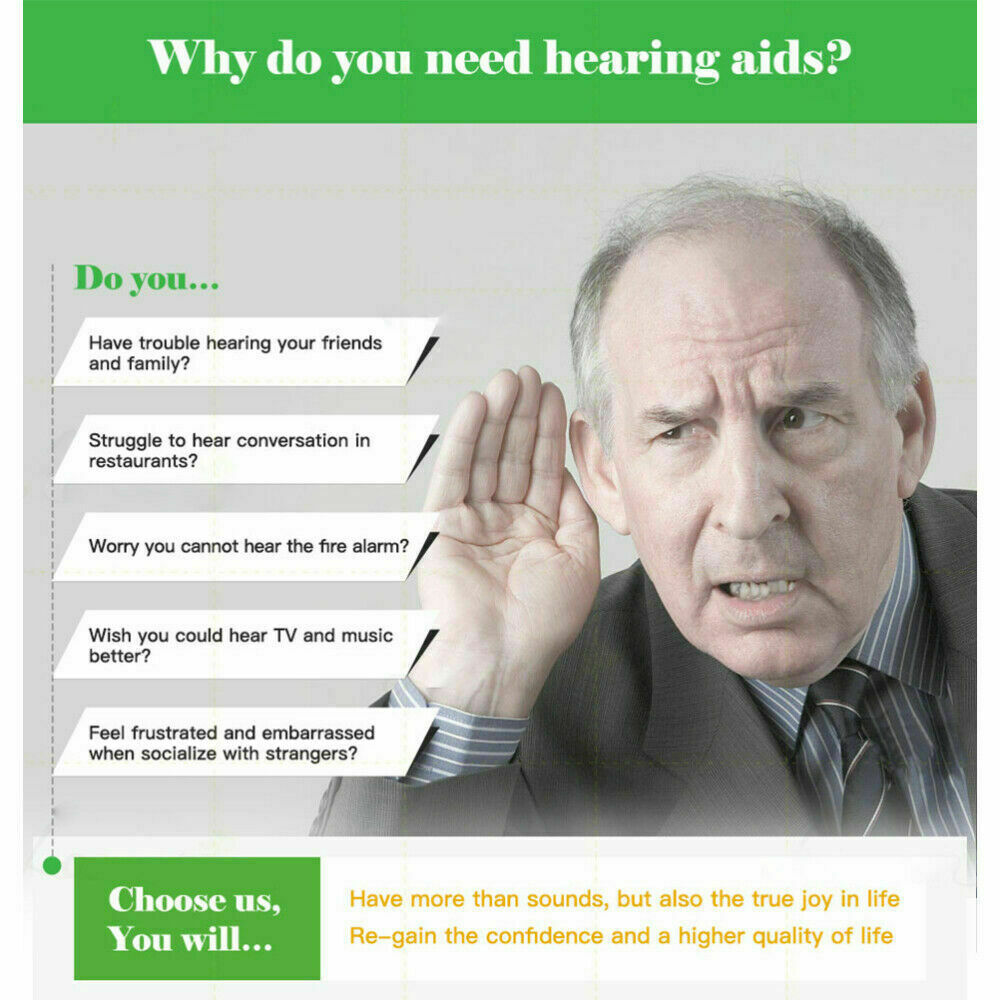 Mini Ear Hearing Aids Sound Voice Enhancer Amplifier Battery Power Left Right