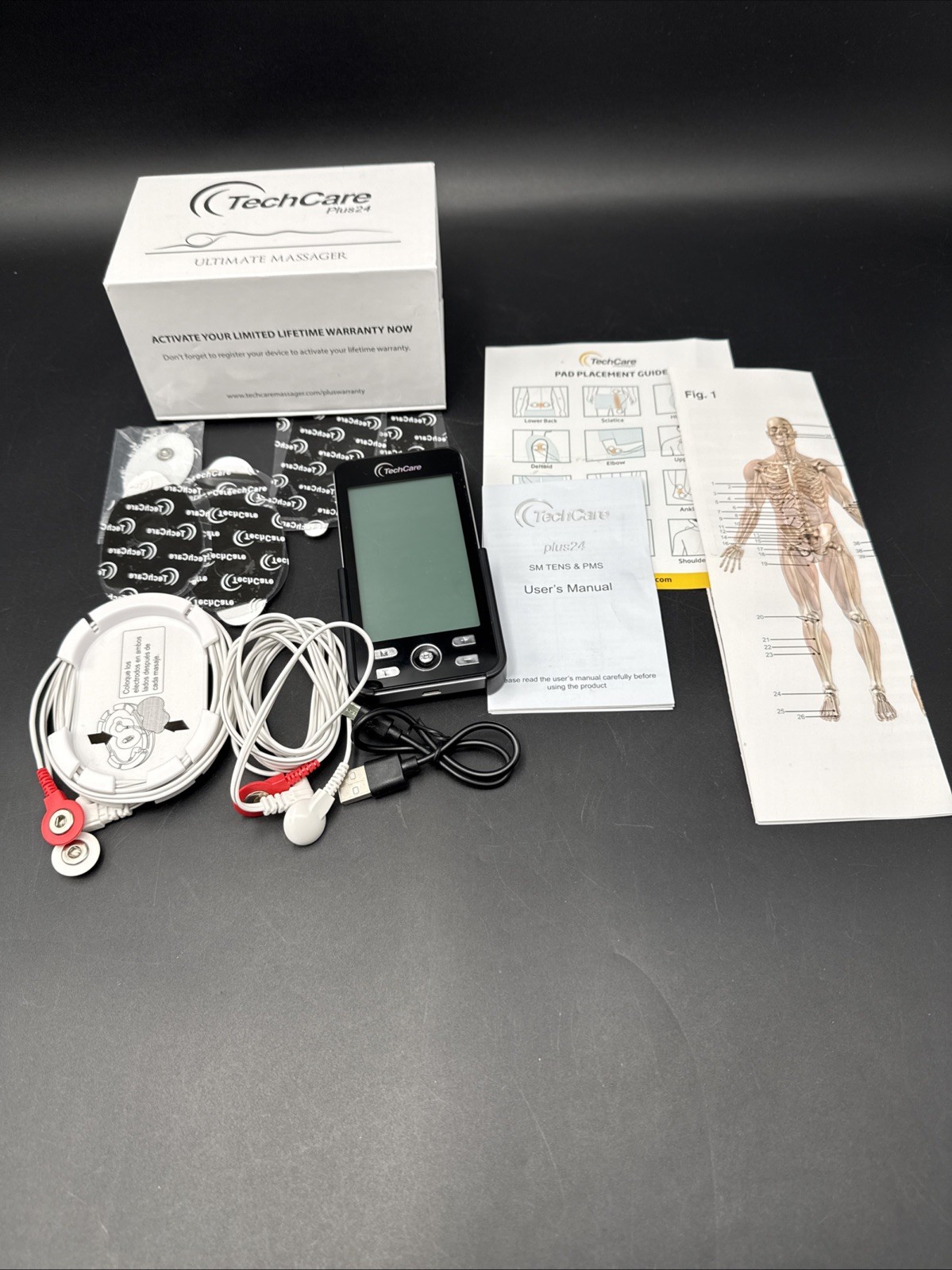 Tens Unit Plus 24 Rechargeable Electronic Pulse Massager Machine Multi Mode