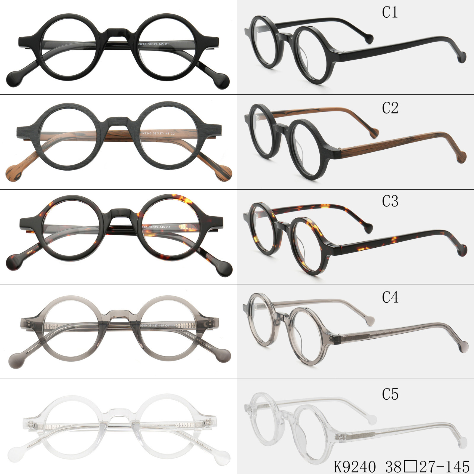 Retro Small Round Reading Glasses Men Women Readers Acetate Eyeglass frames