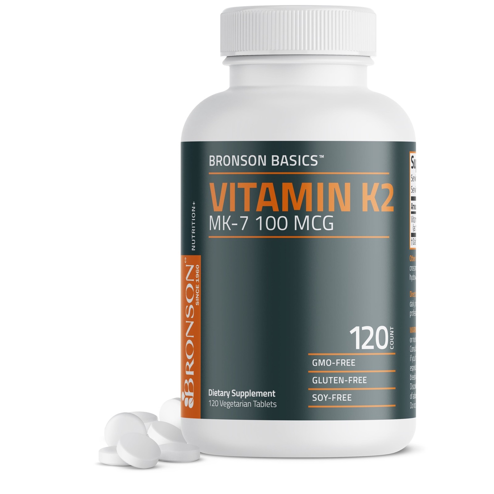 Vitamin K2 MK-7 100 MCG, Bone & Heart Support, 1 Year Supply – NON-GMO, 360 Vege