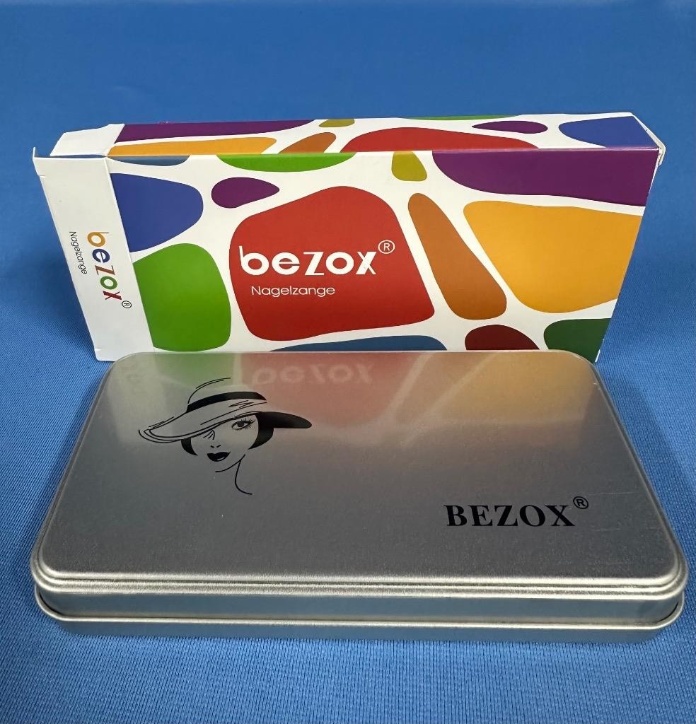Bezox Toenail Clippers with Metal Storage Box, Stainless Steel + ABS