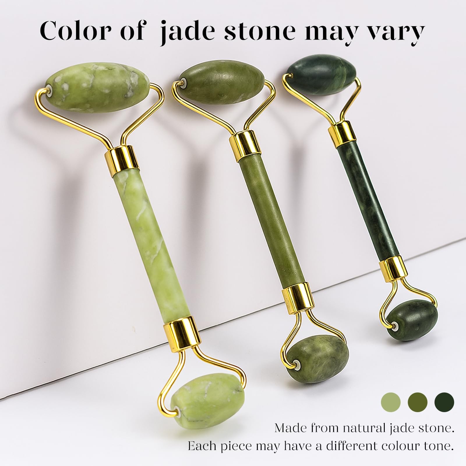 BAIMEI IcyMe Gua Sha & Jade Roller Facial Tools Face 2 Piece Set, Green