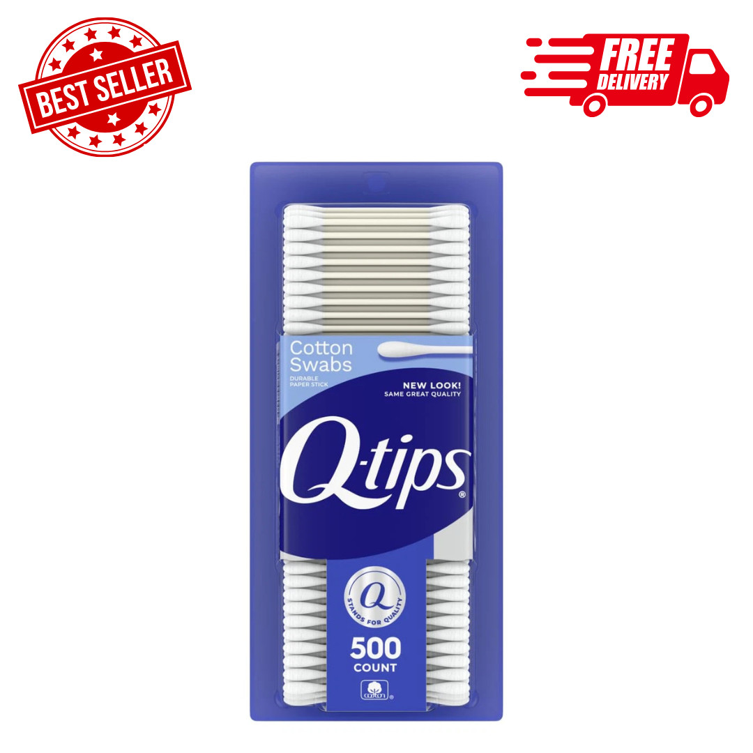 Q-tips Cotton Swabs 500 Count – 100% Cotton for Beauty and Home