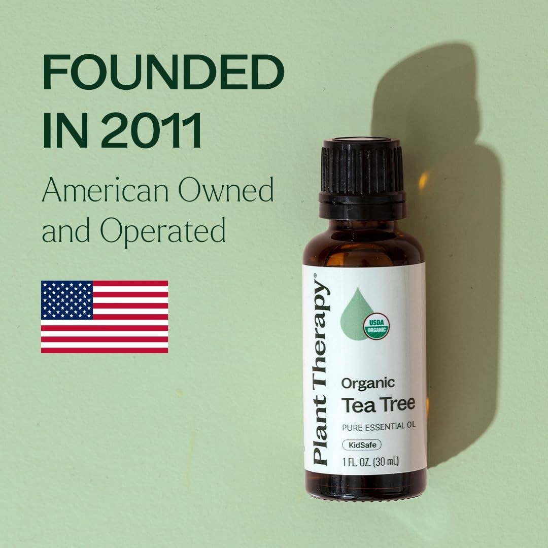 100% Pure Organic Tea Tree Oil – USDA Certified, Undiluted Aromatherapy, 30 mL