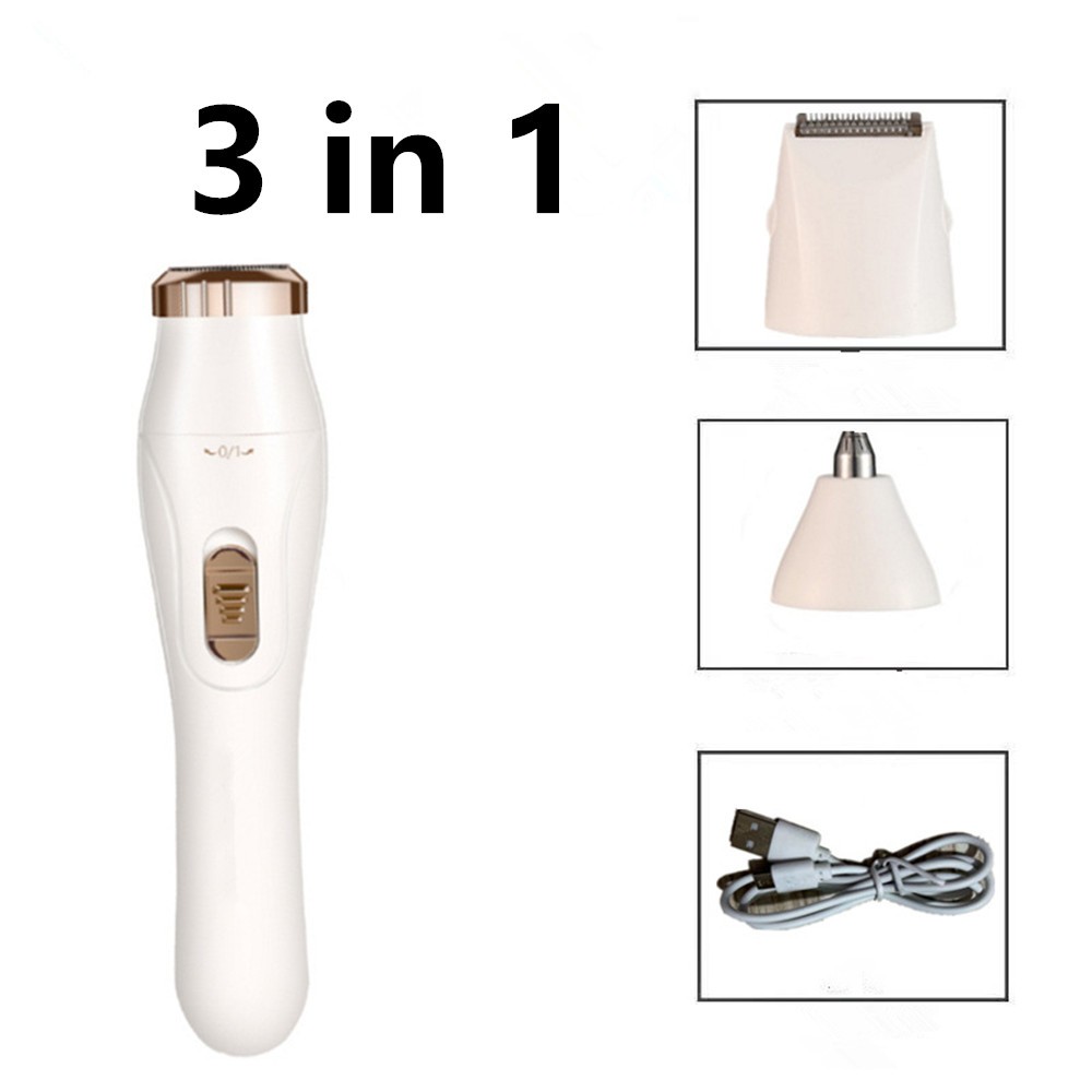 3 in 1 Multifunction USB Painless Shaver Portable Epilator Lady Hair Remover US