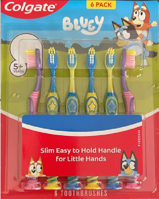 Colgate Bluey 6 Pack toothbrushes 5+ years (New)
