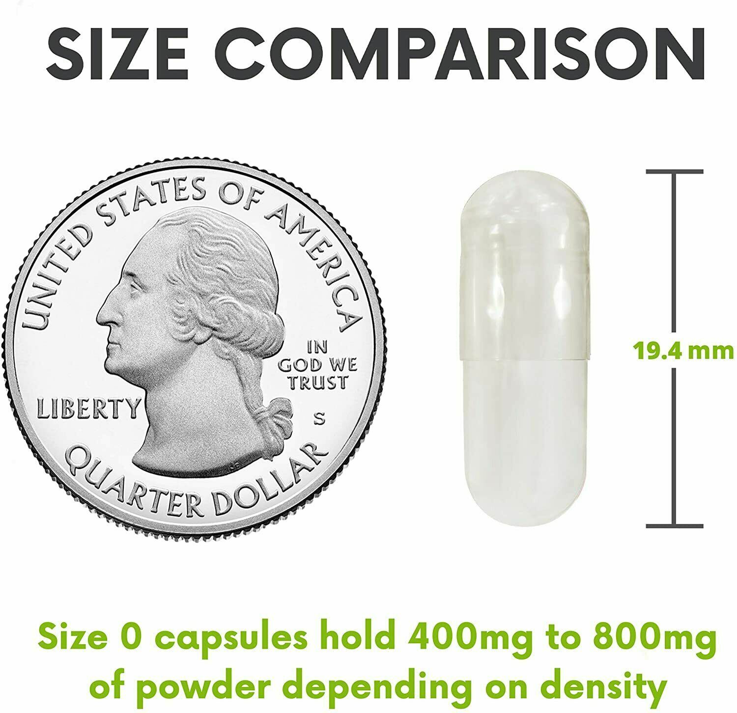 Empty Vegan Capsules – Sizes 0 – USA Kosher // Halal Gel Caps By FDC NUTRITION