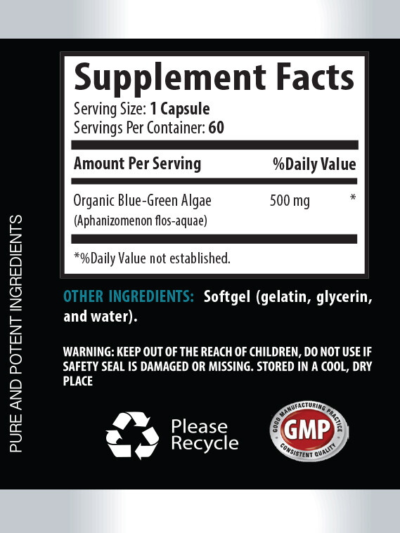 STEM CELL Enhancer – Blue Green Algae 500mg – Powder Spirulina 3 B, 180 Capsules