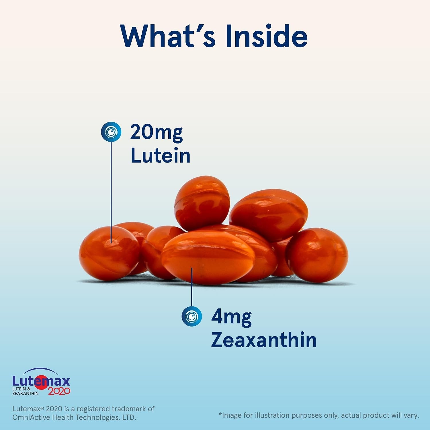 Gluten-Free Lutein 20mg & Zeaxanthin Softgels – Daily Eye Support – 120 Count