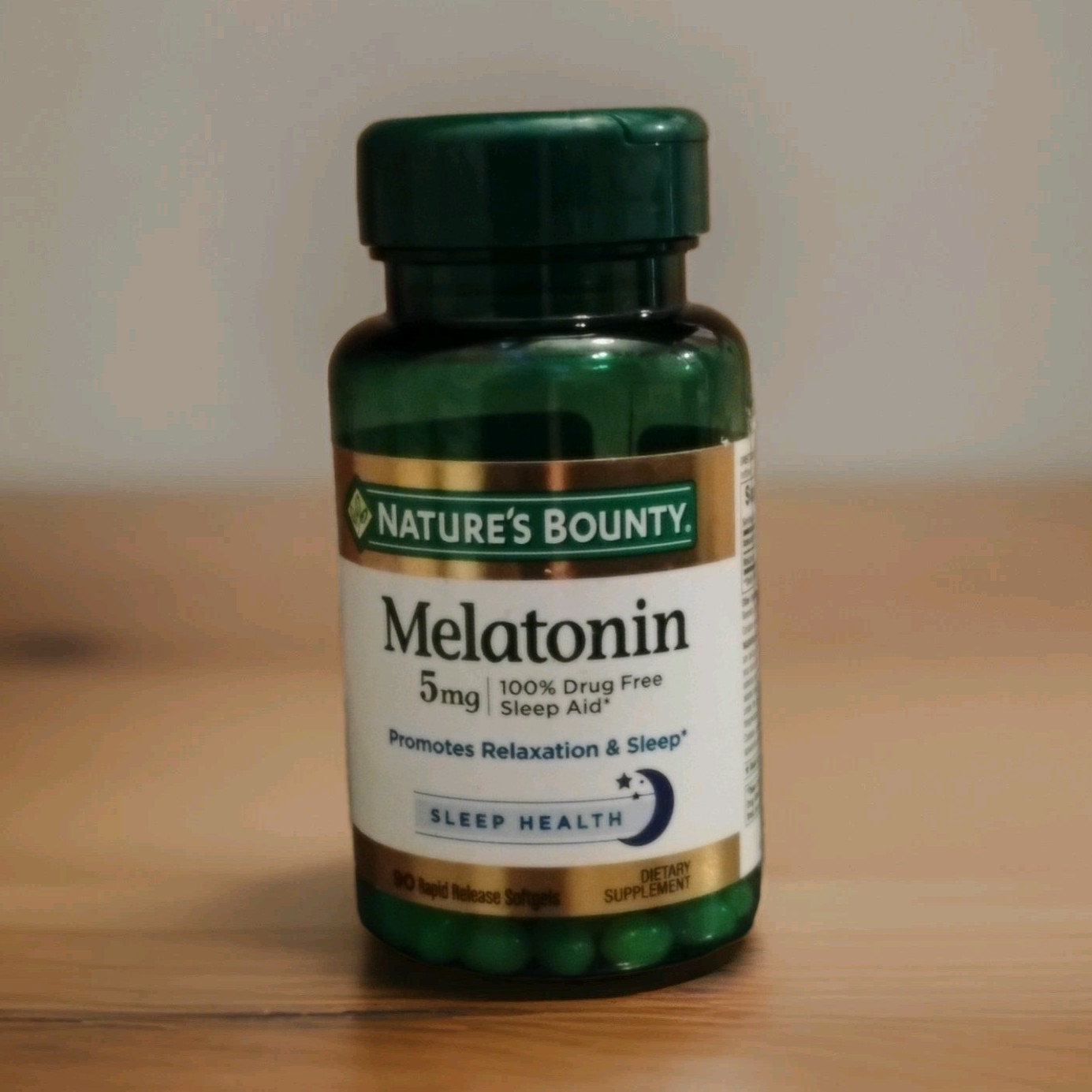 Nature’s Bounty Sleep Health Melatonin 5mg Drug-Free Sleep Aid 90 Softgels