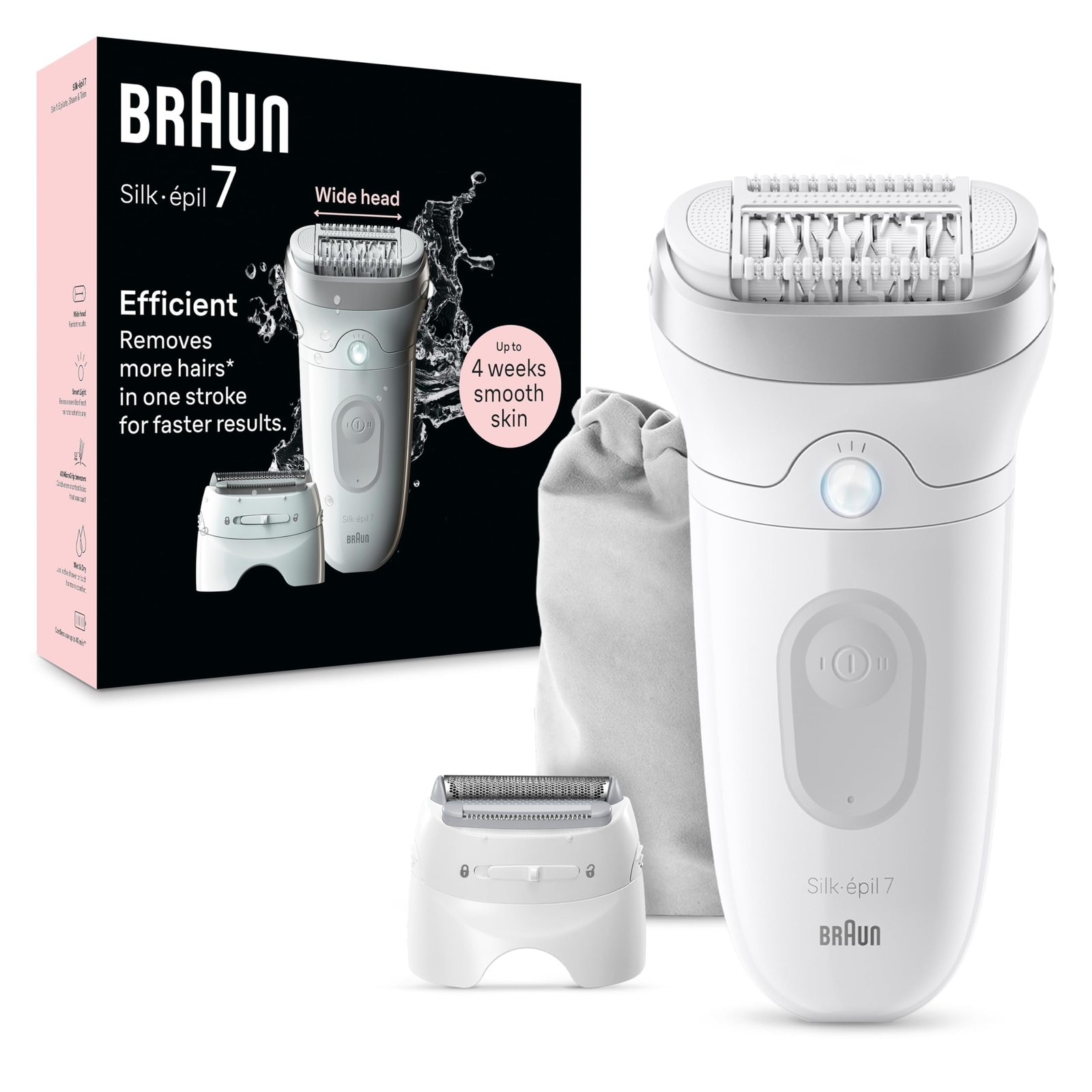 Braun Epilator Silk-épil 7 Hair Removal Device Women Shaver & Trimmer Wet and