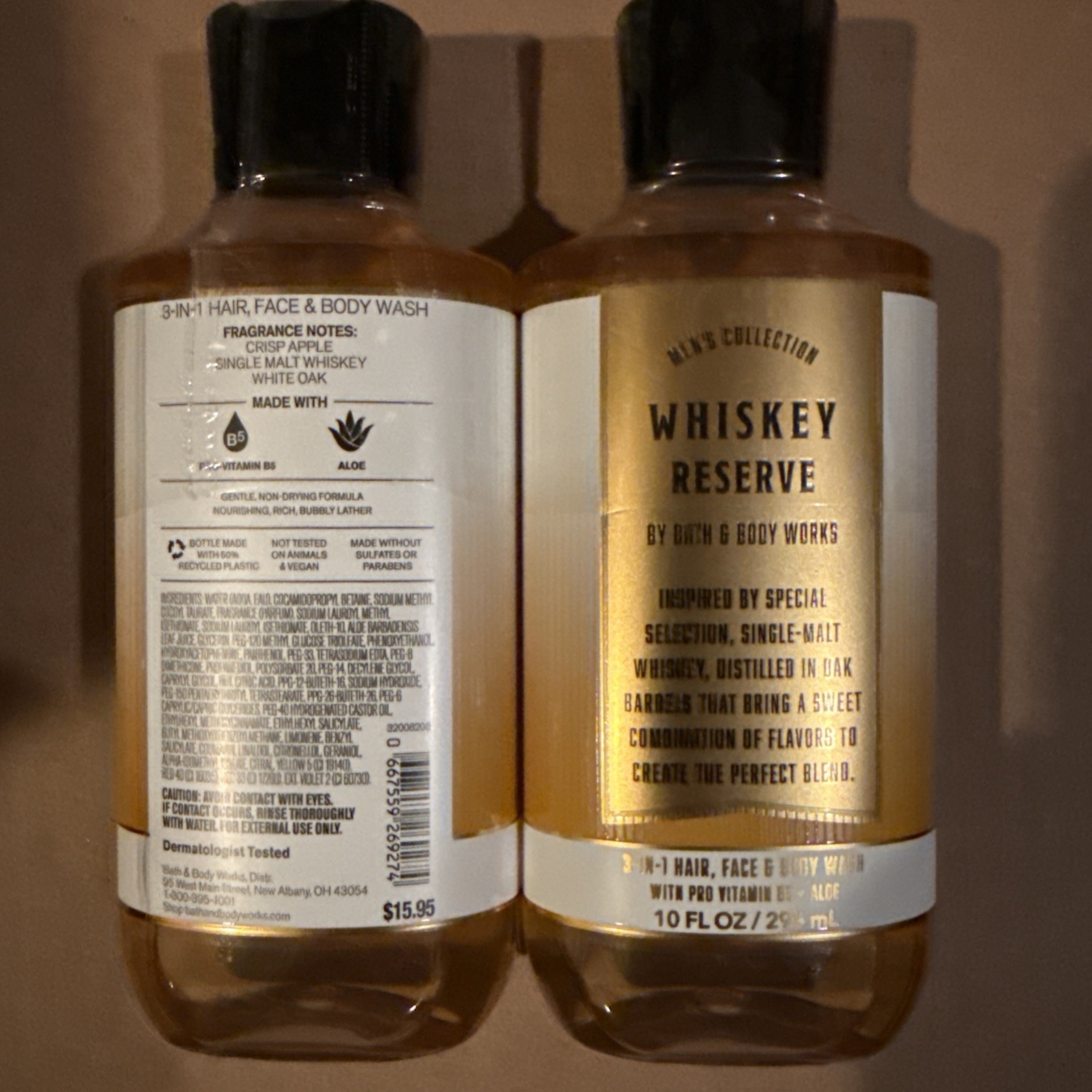 Bath & Body Works WHISKEY RESERVE Men 3-in-1 Hair, Face & Body Wash Lot of 2
