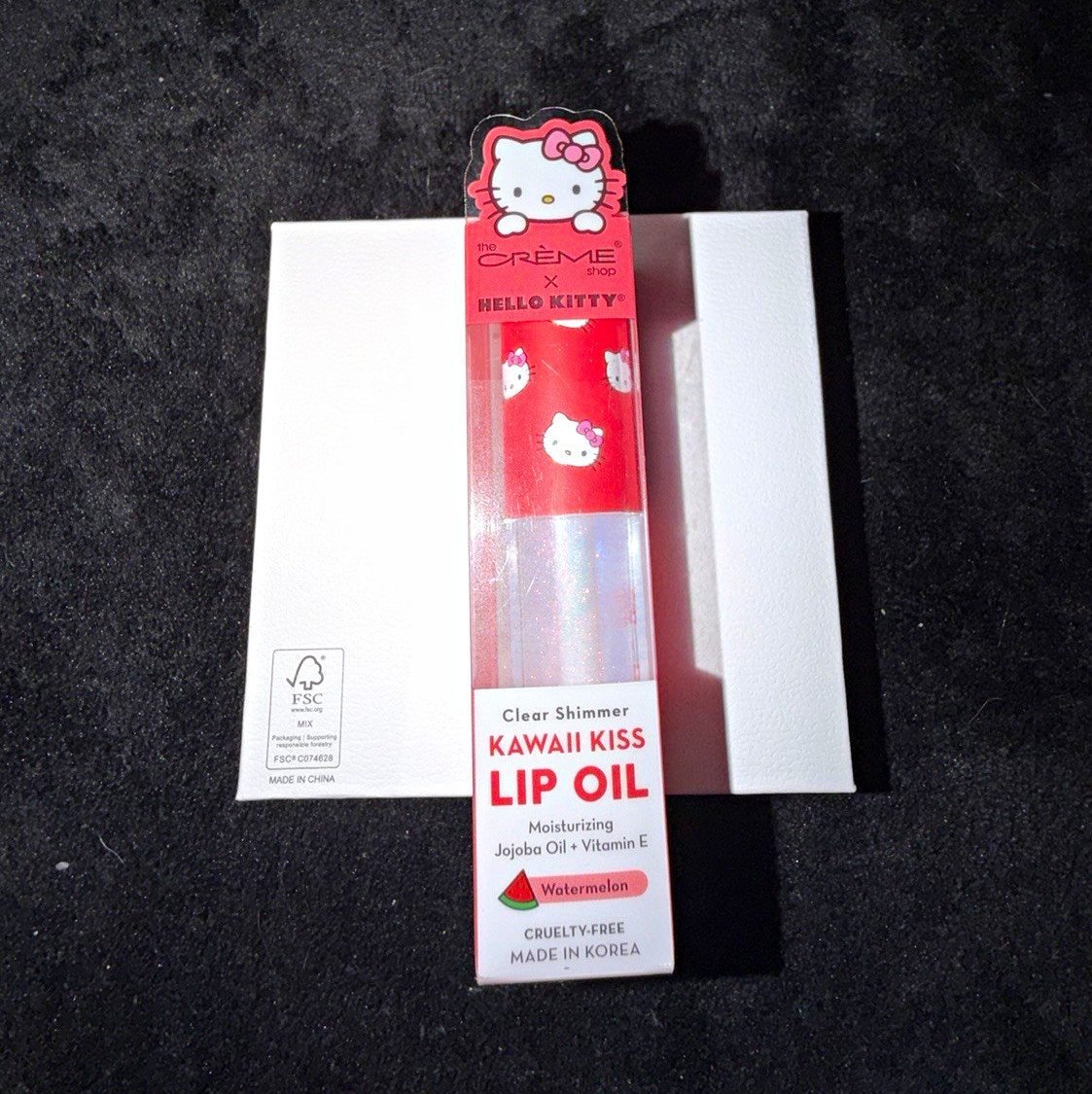 The Crème Shop Hello Kitty Clear Shimmer Lip Oil, Watermelon, 0.123 oz