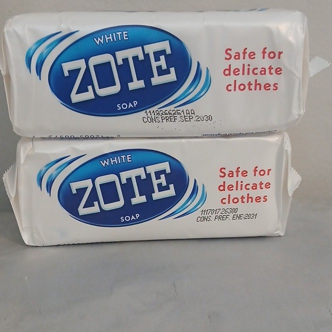 Zote White Bar Soap 2 Bars, White Rectangular Body & Hand, Safe for Delicates