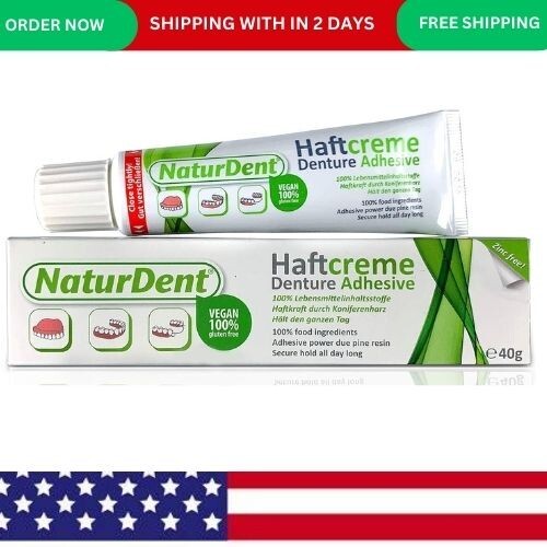 Natural Strong Denture Adhesive Holds Dentures Longer and Stronger No Zinc No P
