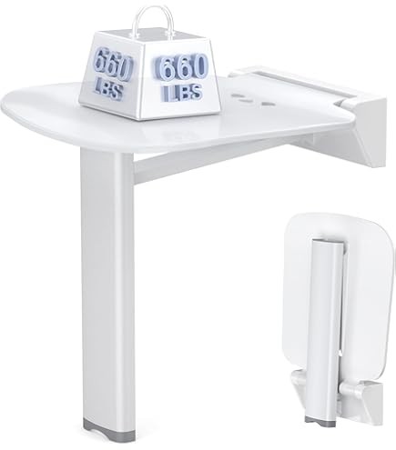 iHork 550lbs Folding Shower Seat Bench Wall Mounted Heavy Duty Bariatric ADA