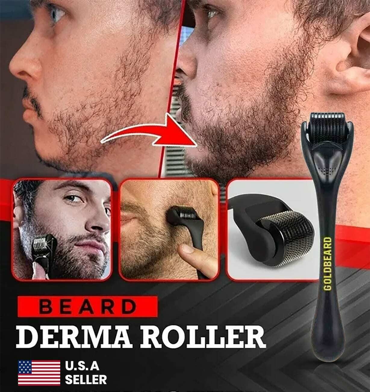 Beard Derma Roller thicker fuller Beard Growth faster beard growth Micro Needle
