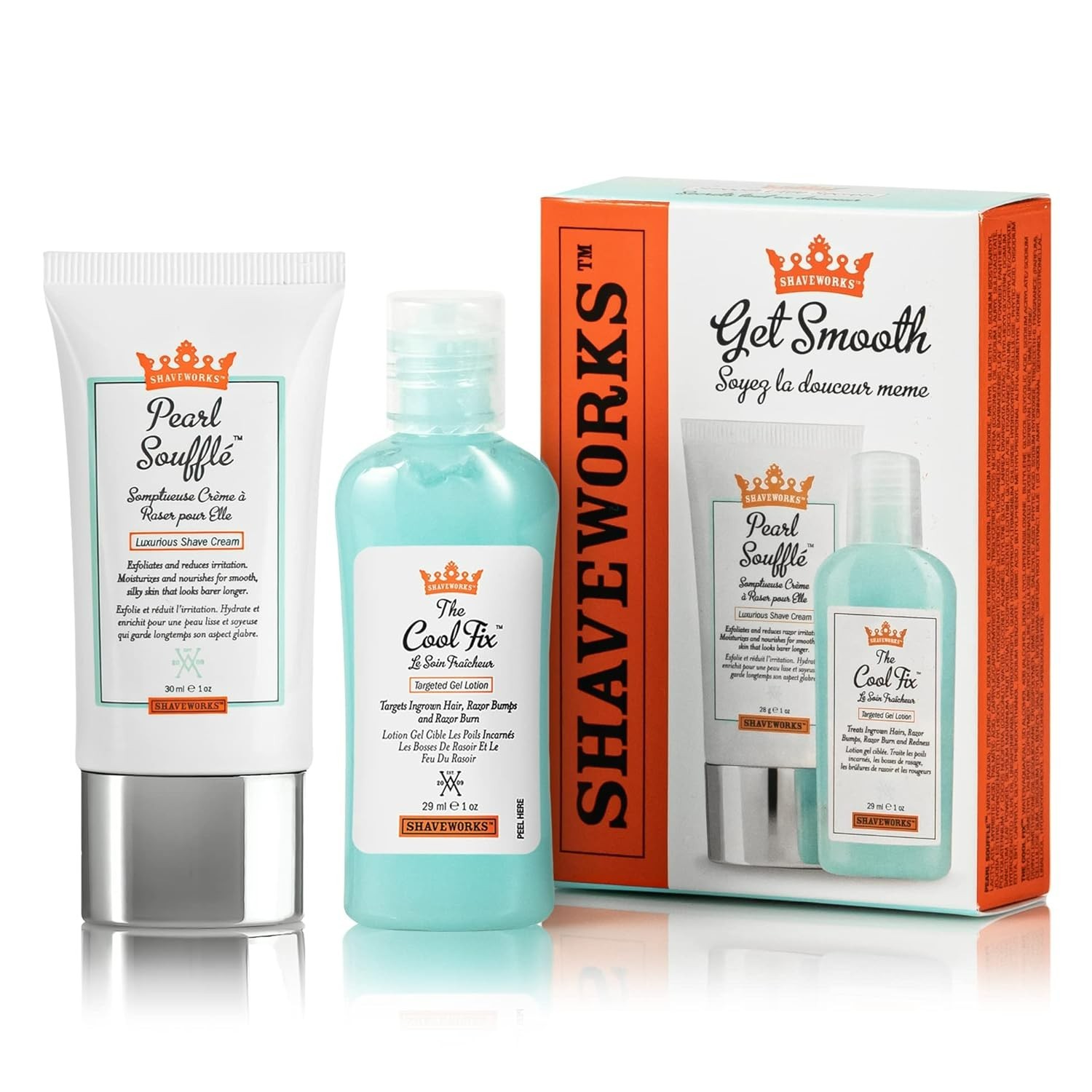 The Cool Fix, 1 Fl Oz. and The Pearl Soufflé Shave Cream, 1 Fl Oz 2pc Set