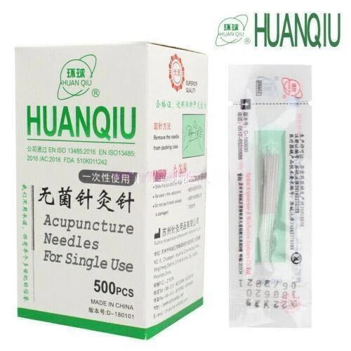 HUANQIU Acupuncture Spring Handle Needles with guide tube 500 1000 massage Treat