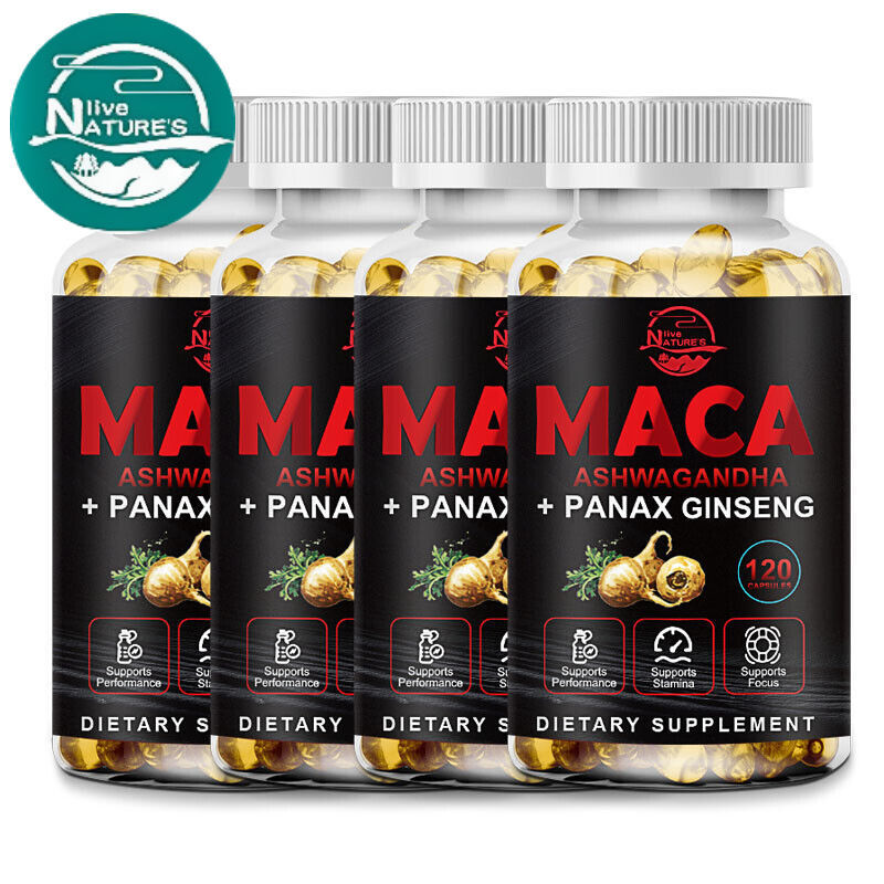 Maca Root Capsules 10000mg, Peruvian Maca Extract for Men & Women 120 Capsules