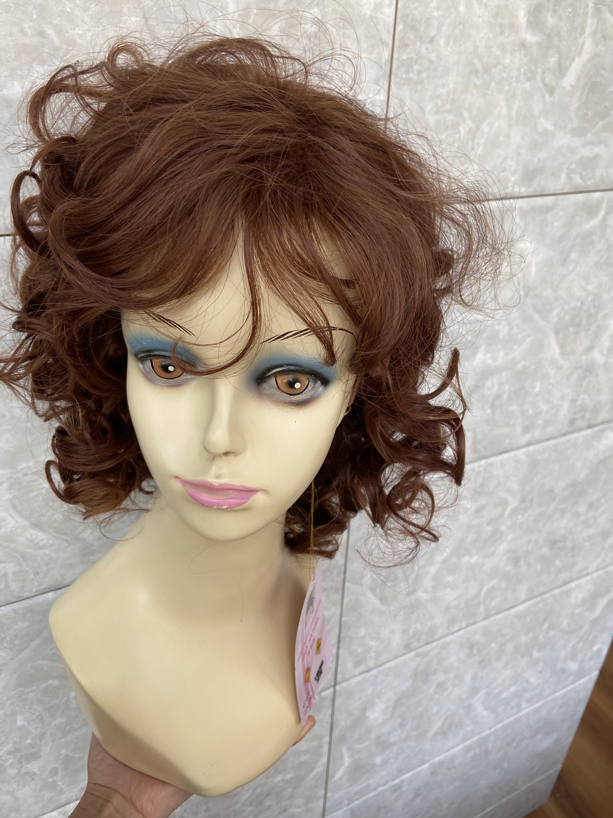 Medium Fluffy Wavy Auburn 33/30 Synthetic Hair Wigs Women Natural Fashion Wigs