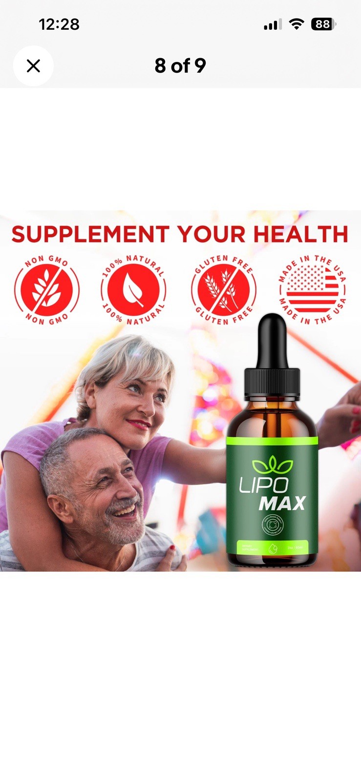 Lipo Max Keto Ketone Liquid Drops 2 fl oz Grape Seed & Horse Chestnut.