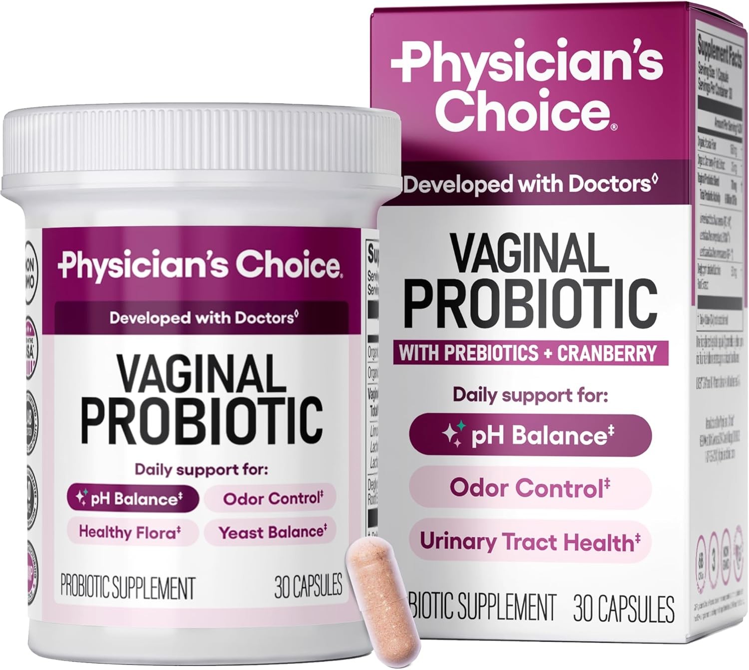Physician’s CHOICE Vaginal Probiotics for Women – pH Balance,Odor Control