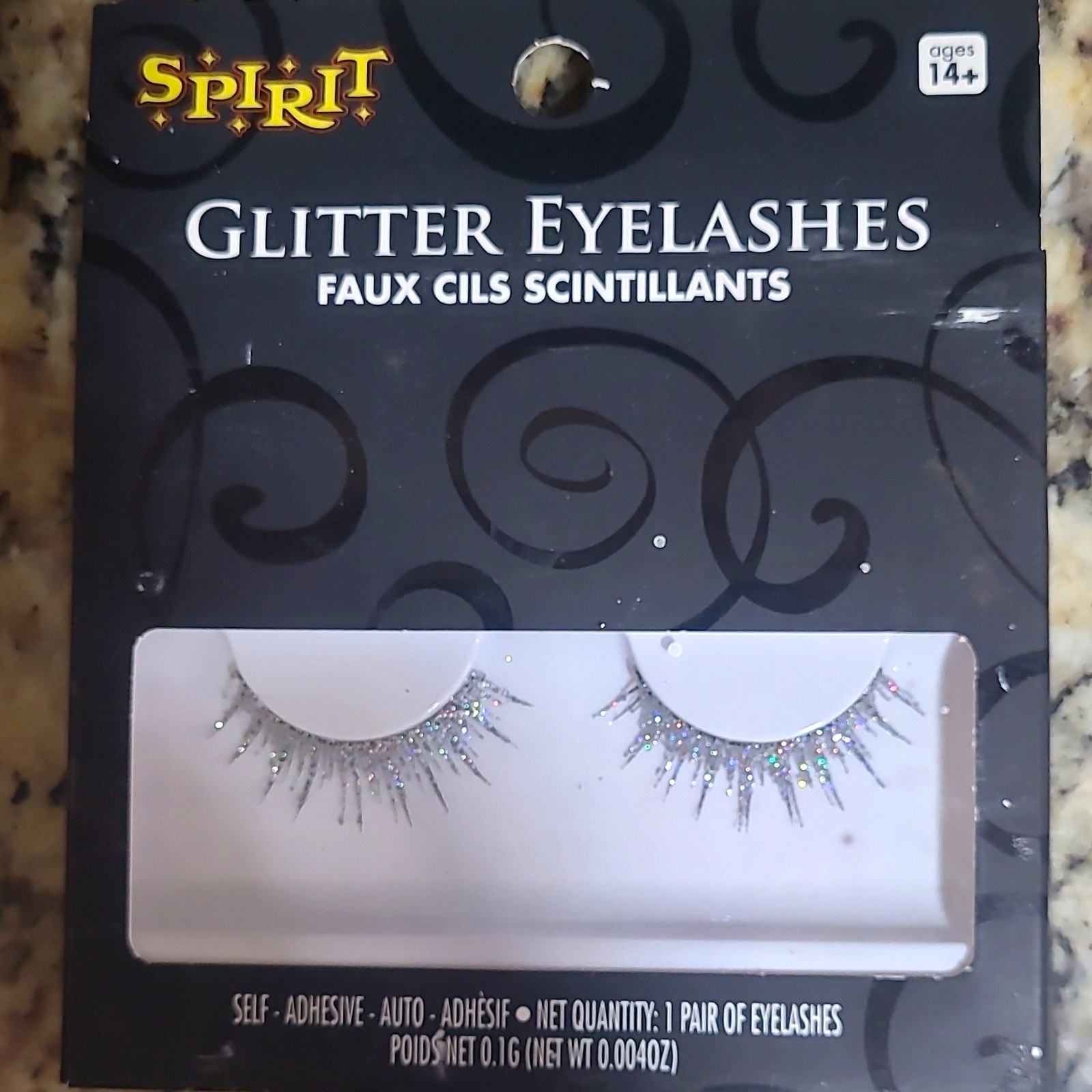 Spirit Self-Adhesive Glitter Eyelashes, Silver Shade, 1 Pair