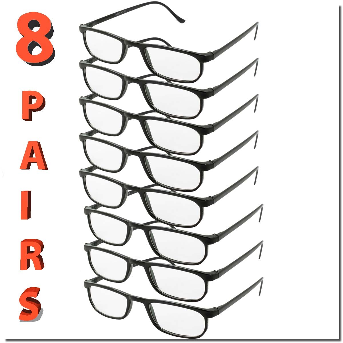 READING GLASSES UNISEX MEN WOMEN STYLE FRAME LOT READER 8 PACK BEST DEAL NEW