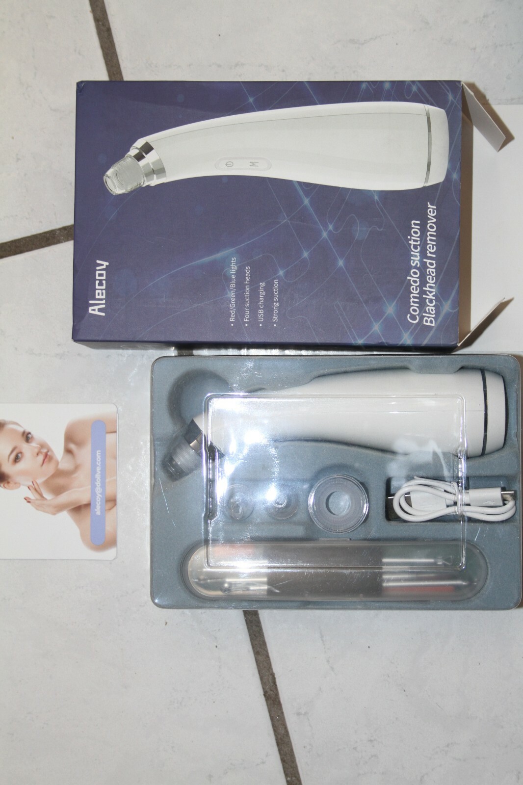 Alecoy Blackhead Remover Comedo Suction, USB charging