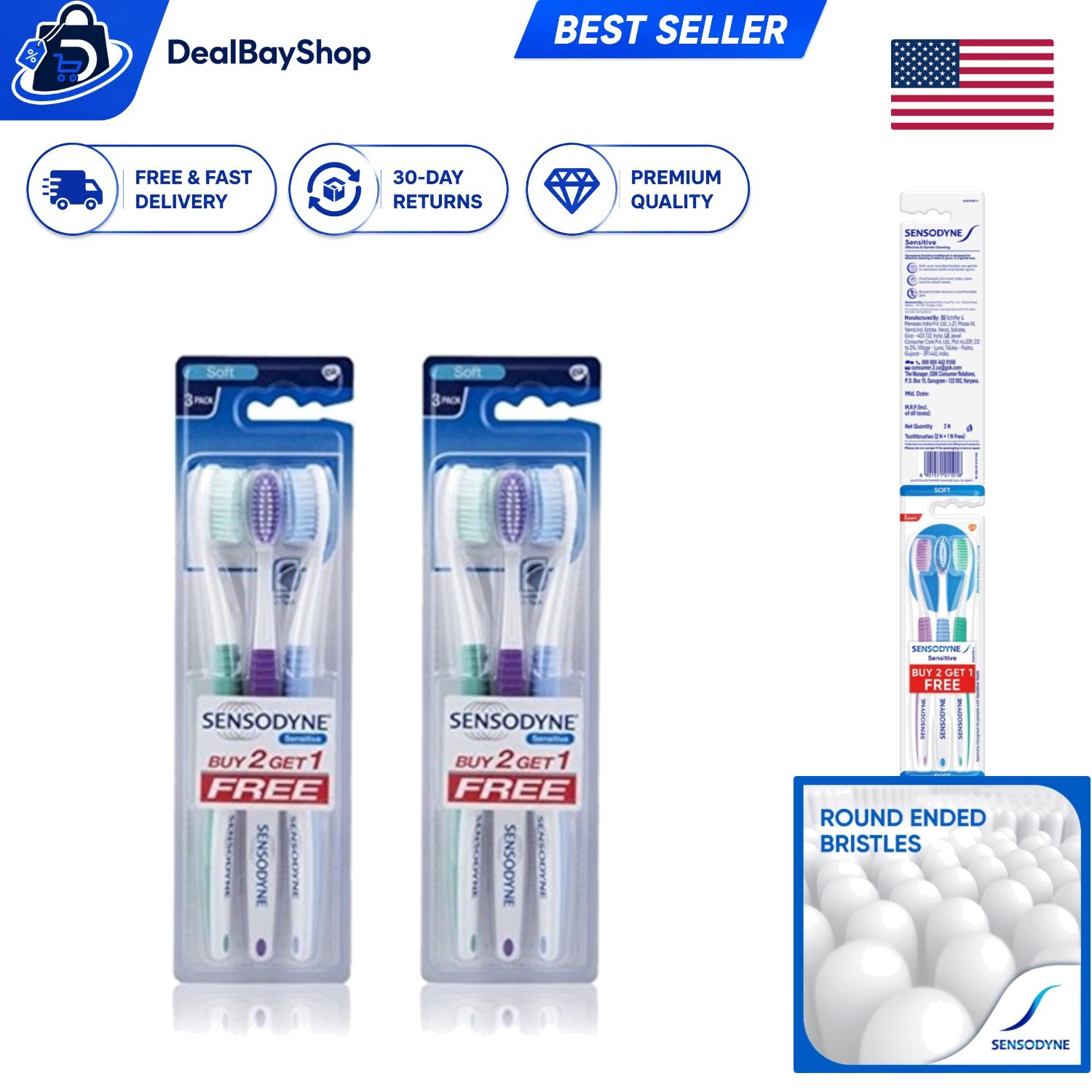 Eco-Friendly Soft Toothbrush for Sensitive Teeth – 2 Pack with Replacement Heads