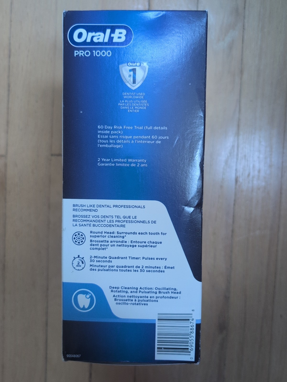 Oral-B Pro 1000 Rechargeable Toothbrush Twin Pack Black/White W/2-Year Warranty