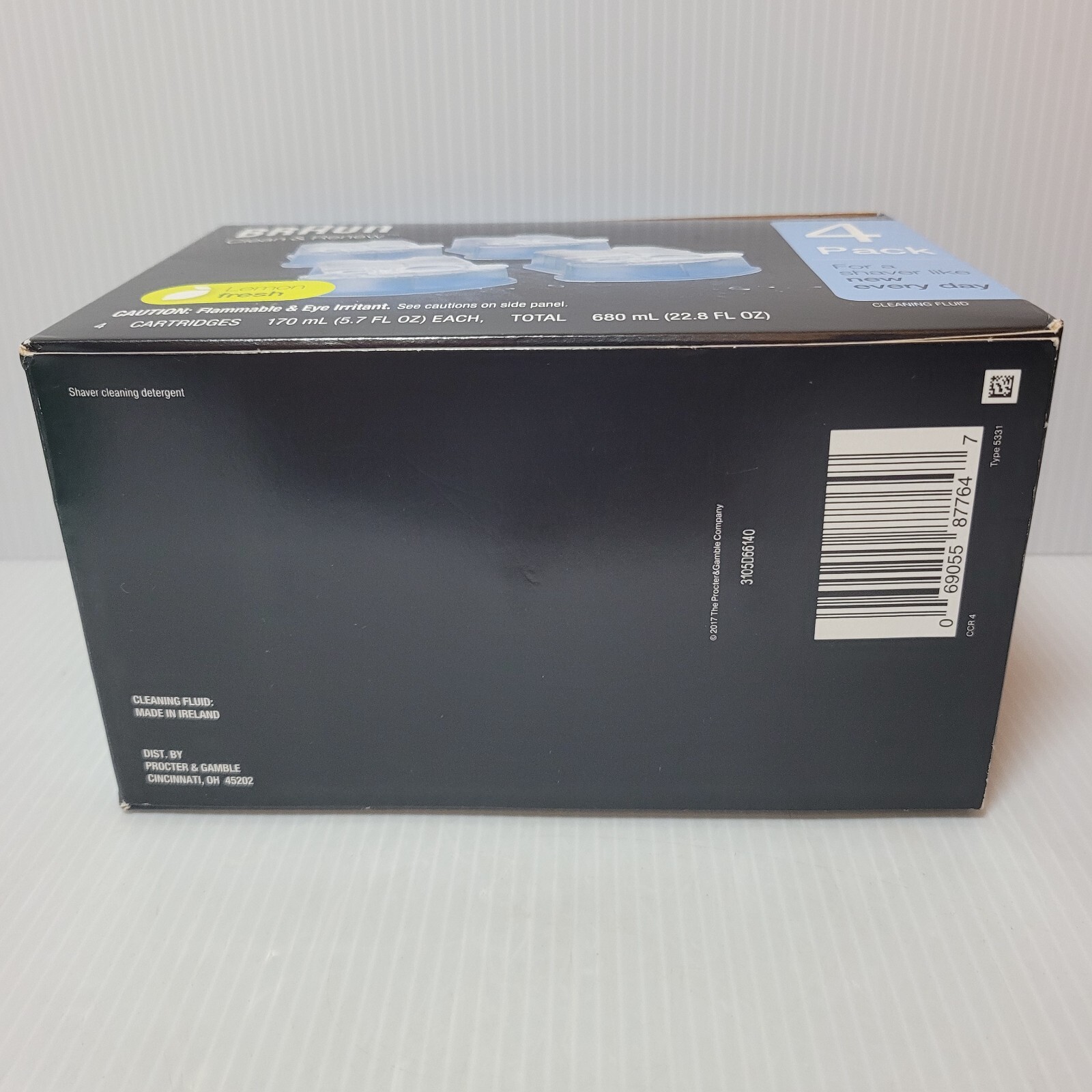 3 Genuine Braun Shaving Station Clean & Renew Refill Cartridges 4 Pk Lemon-Fresh