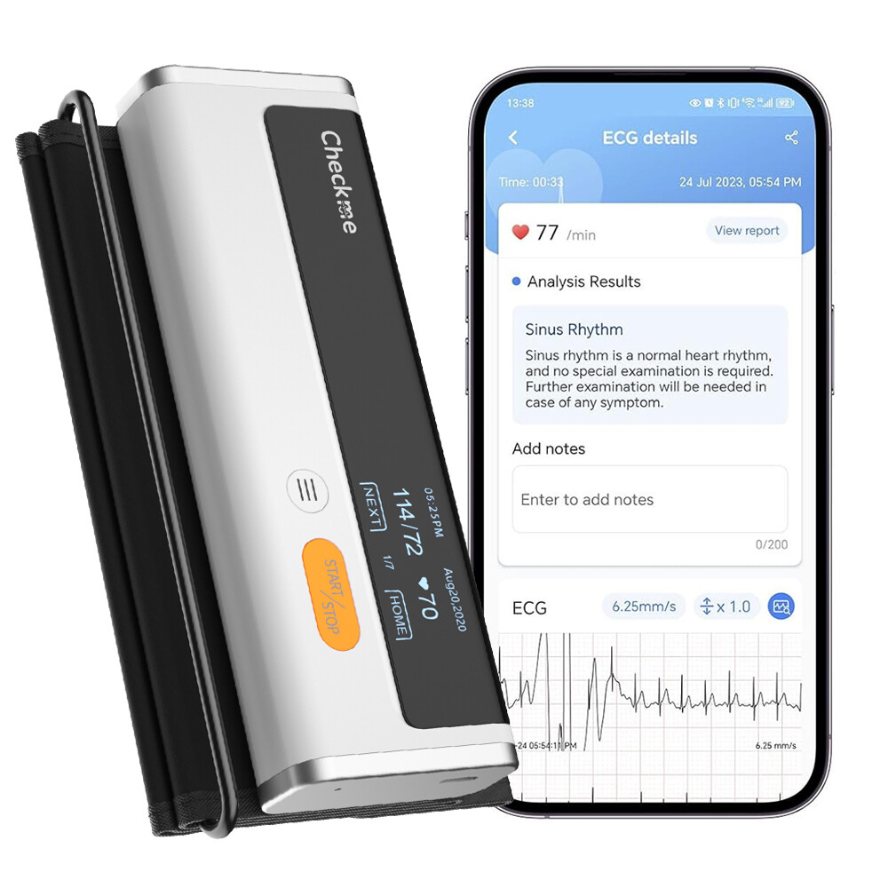 BP2 Bluetooth Blood Pressure Monitor Automatic Upper Arm BP Machine with AI EKG