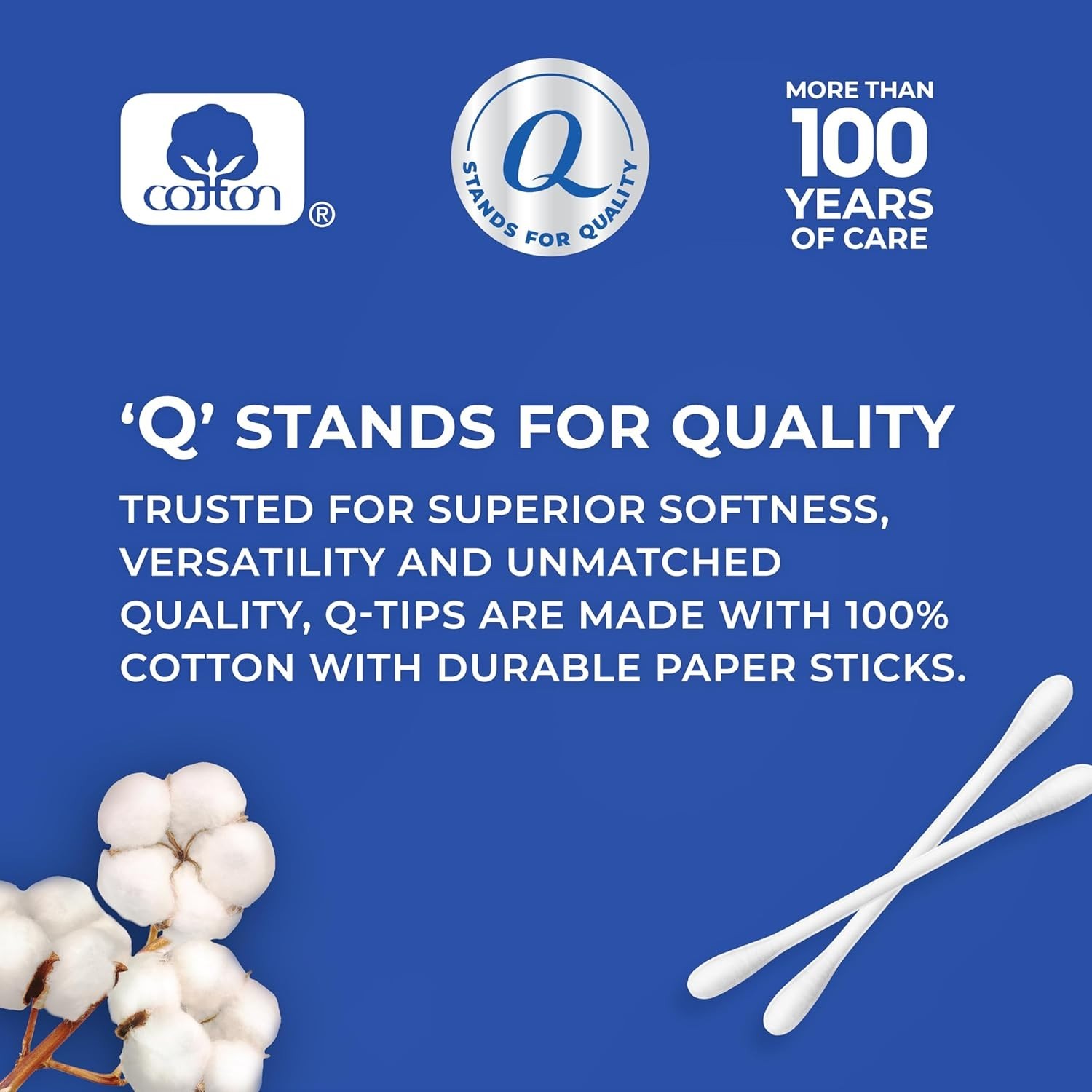 Q-tips Cotton Swabs For Hygiene and Beauty Care Original Cotton Swab 500 Count