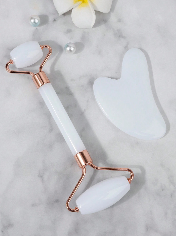 2pcs Resin Double Headed Massage Roller Kit Face & Eye Massager Beauty Tool