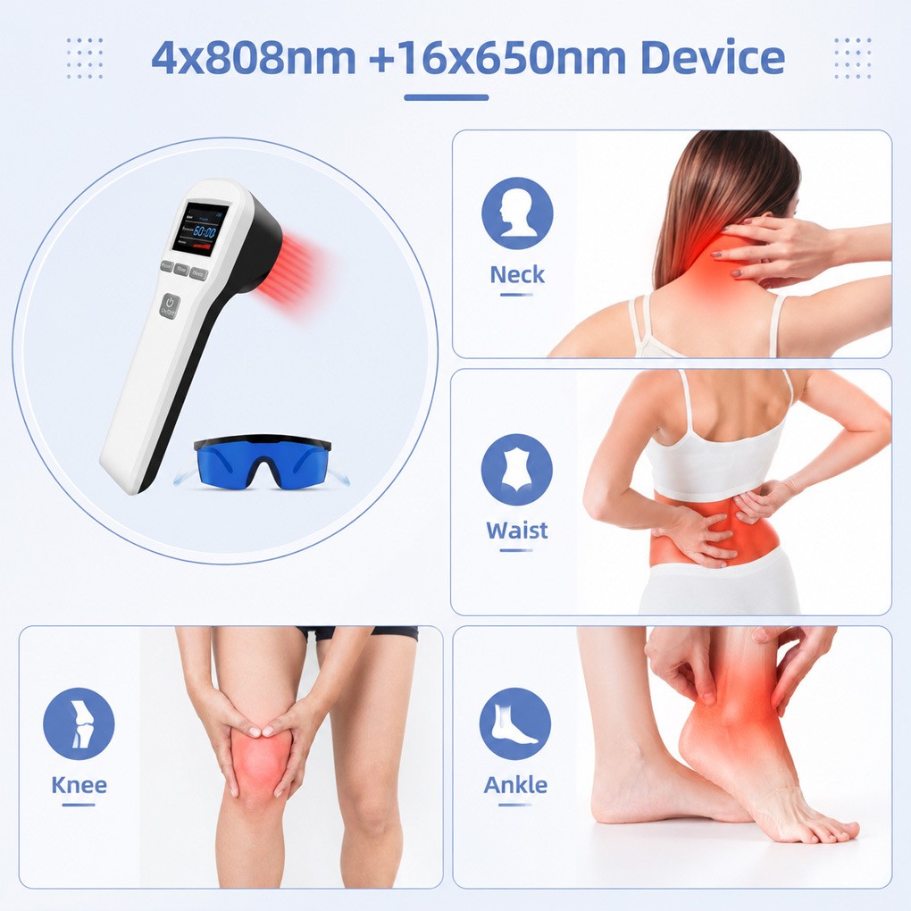 Handheld Cold Laser Therapy Device for Back Pain Relief and Muscle Recovery LLLT