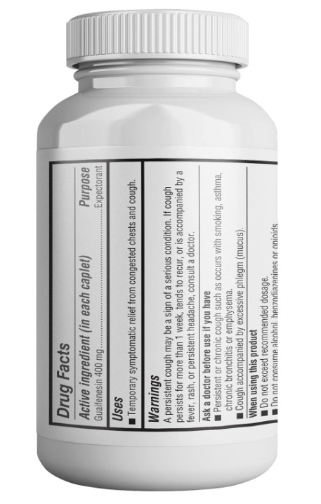 Mucus Relief Guaifenesin Caplets 400 Mg, Immediate Release Fast Acting – USA
