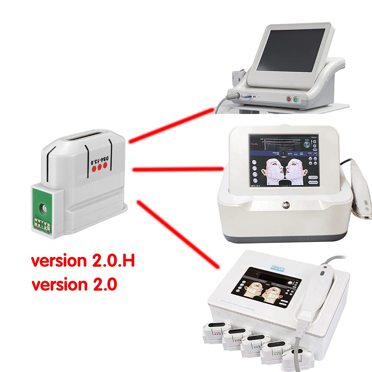 2.0.H 2.3.H Version Cartridges Replacement Transducer Tips Parts For Face Body