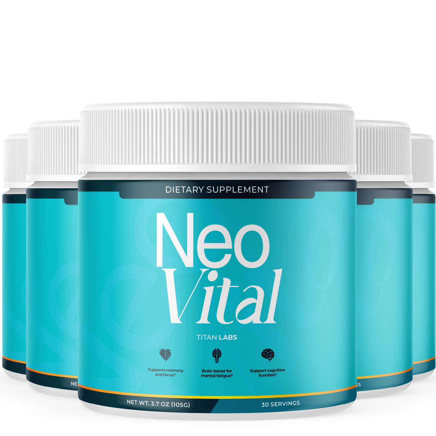 (5 Pack) Neo Vital Powder All Natural Brain Support Formula NeoVital 150 Serving