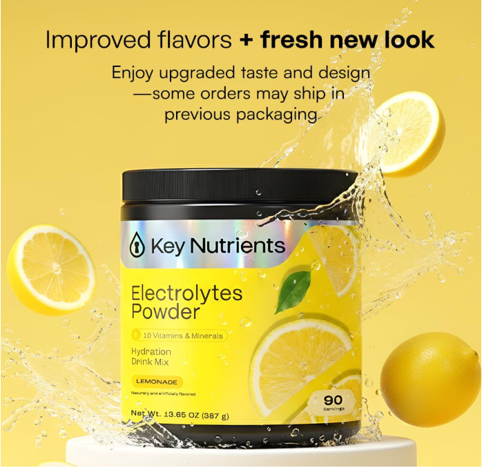 Key Nutrients Multivitamin Electrolyte Powder, Lemonade, 90 Servings