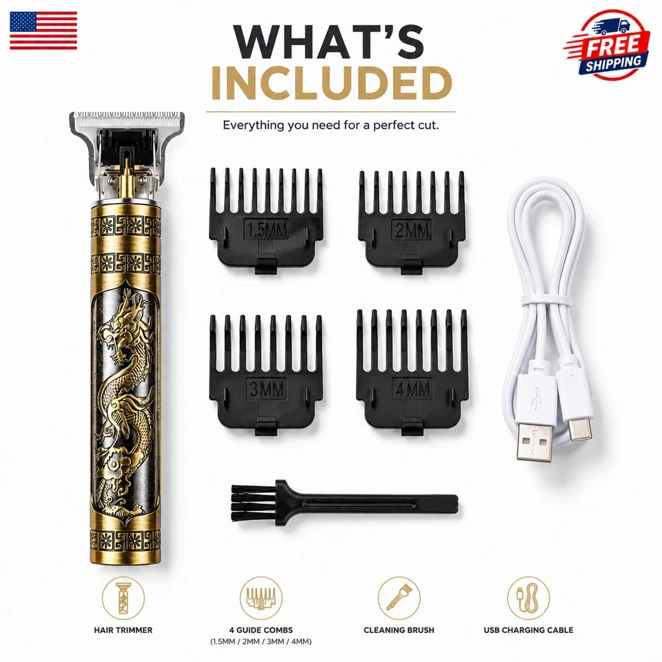 Vintage T9 Barbeador Dragon Beard Hair Trimmer Cutter Machine for Men