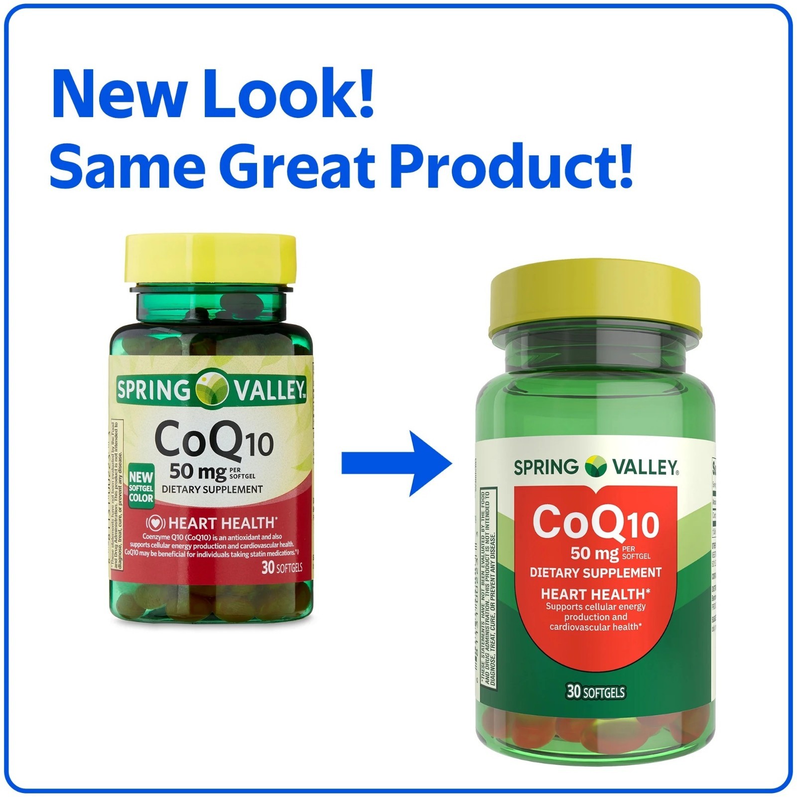 (2 pack) Spring Valley CoQ10 Dietary Supplement Softgels for Heart Health, 50 mg