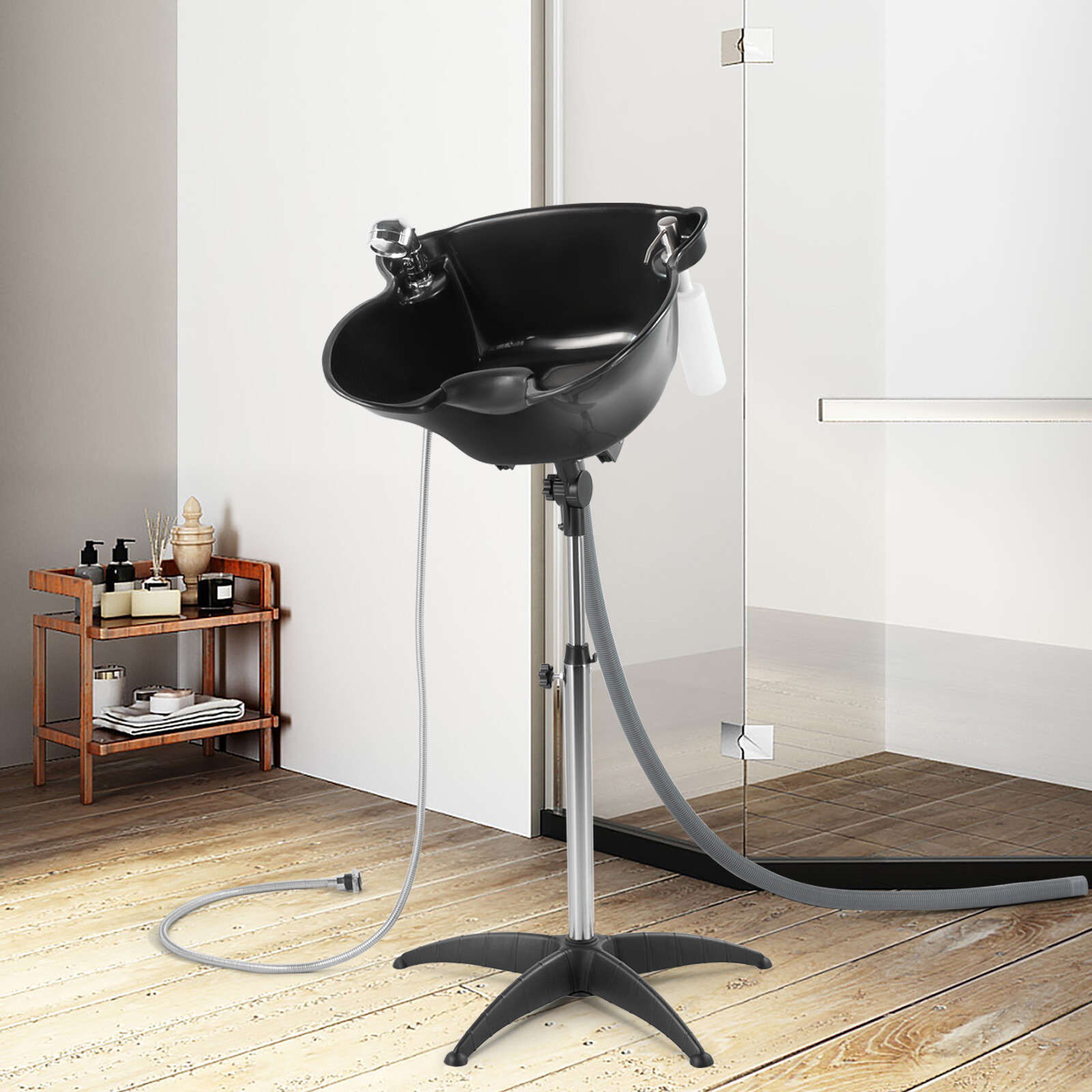 Portable Shampoo Bowl Wash Basin Salon Beauty Hair Treatment w/Faucet,Drain Hose