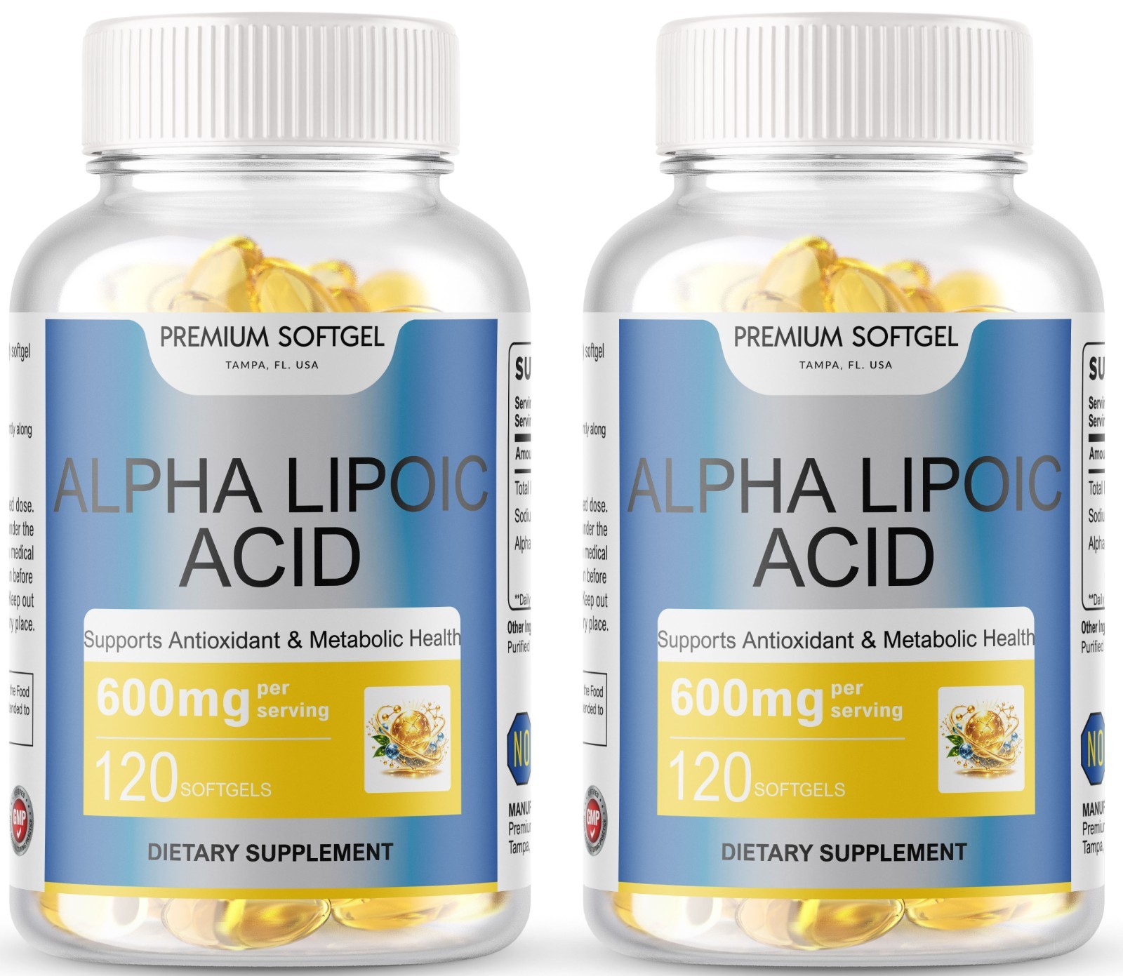 240 Softgels Alpha Lipoic Acid 600mg Per Serving 240 Servings